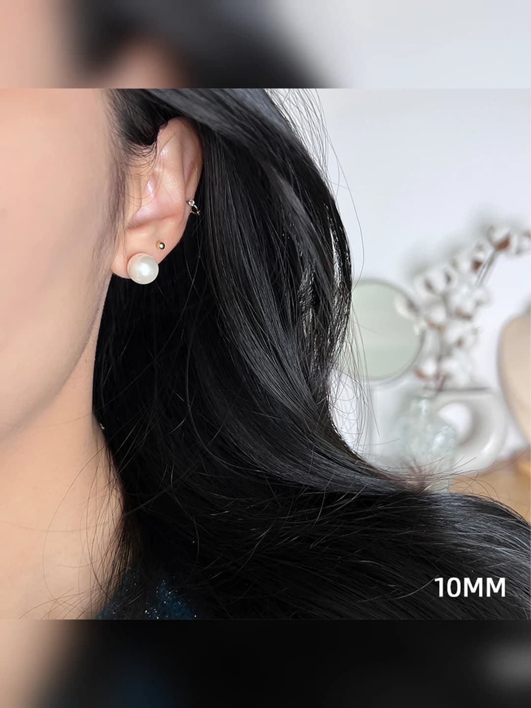 10MM white pearl pair
