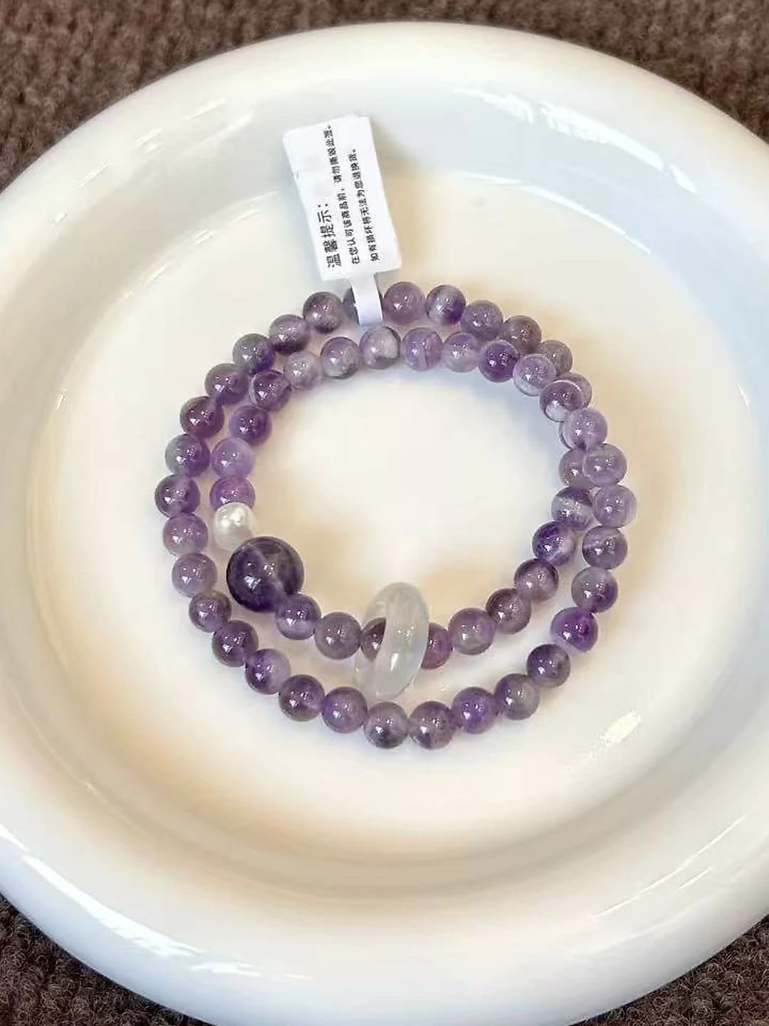 Women's natural amethyst bracelet in new Chinese style with geometric shape