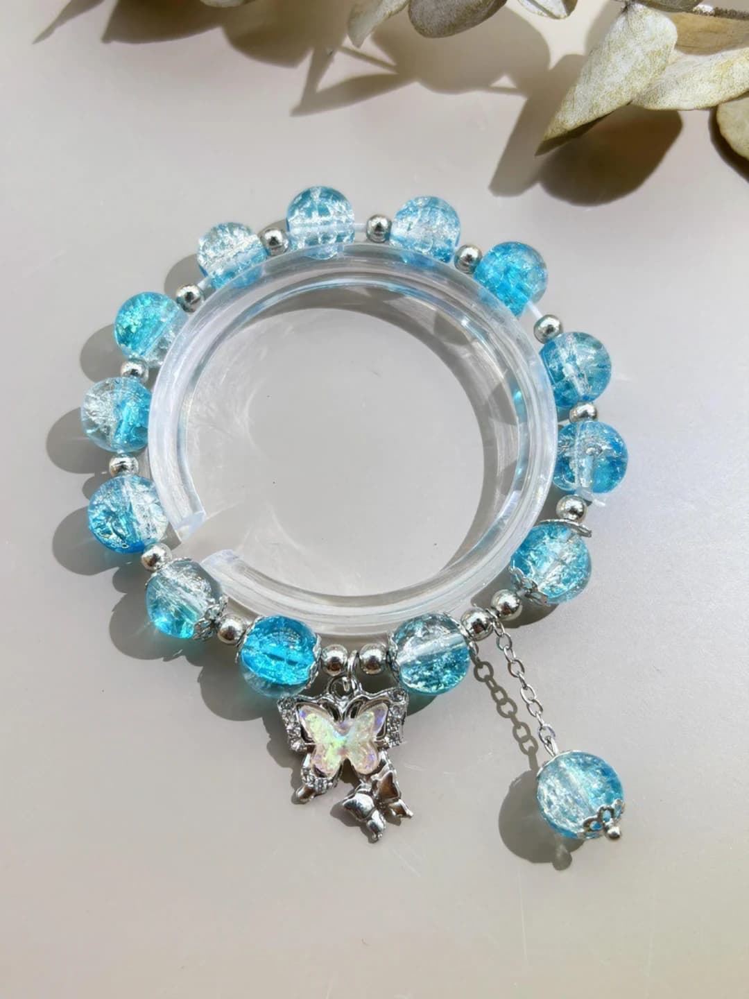 Butterfly jade bracelet [Lake blue]