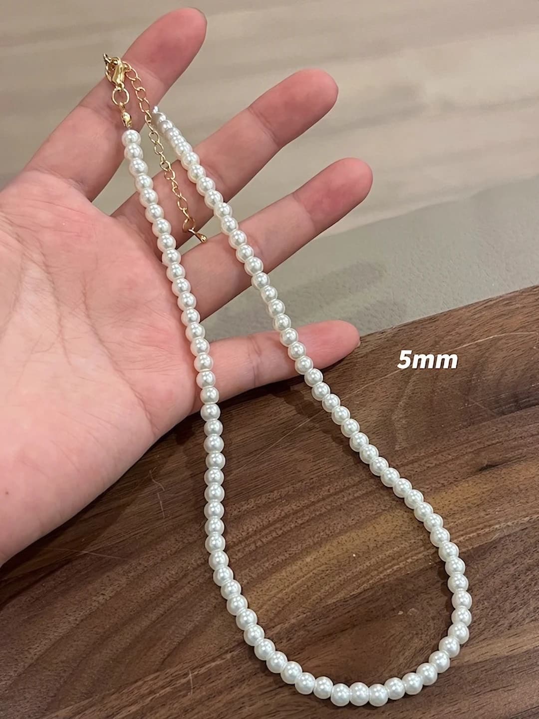 5mm glass pearl necklace