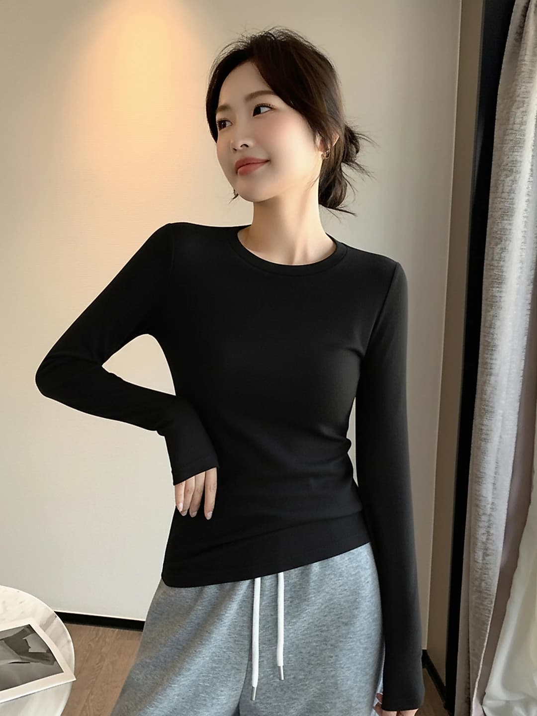 Black, brushed