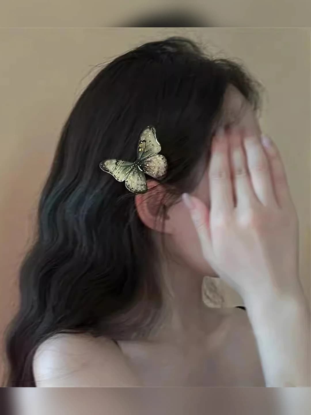 Green butterfly clip