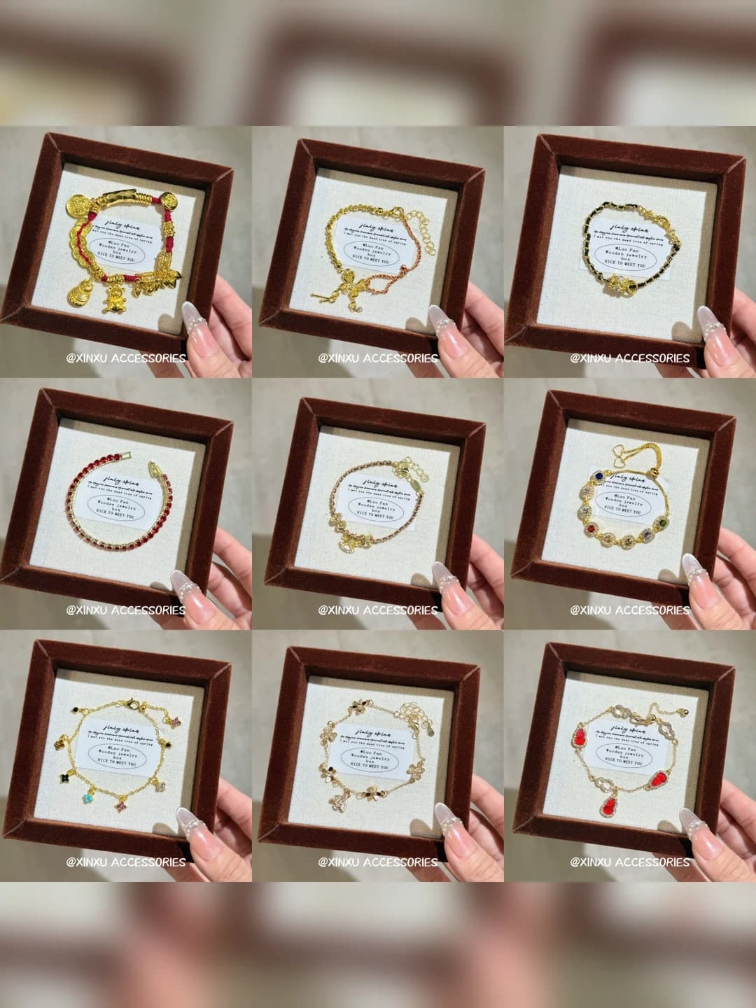 Women's Korean style gold geometric layered chain bracelet