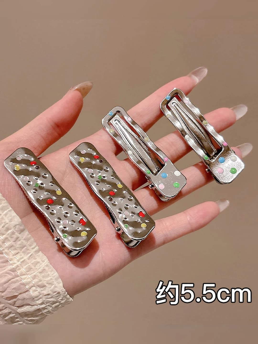 Металл, квадрат, горошек, 4 шт