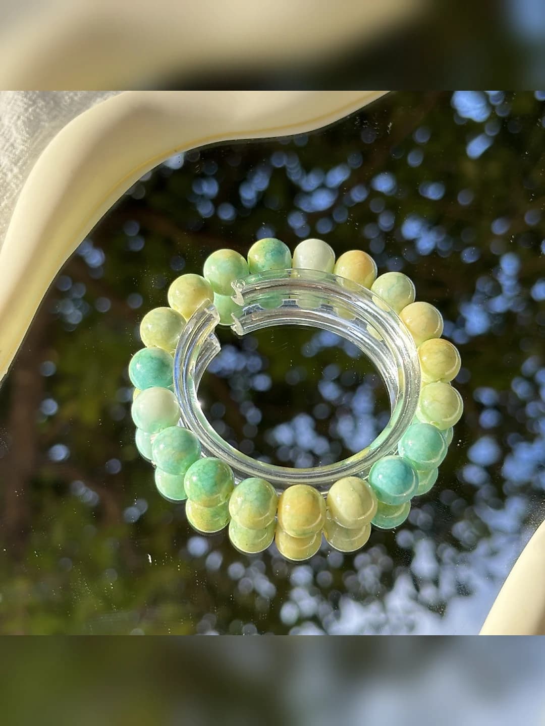 Yellow-blue gradient ceramic bracelet