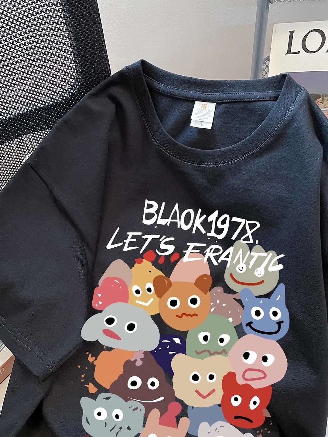 Women's 2026 spring-summer pure cotton short sleeve crew neck loose fit printed t-shirt