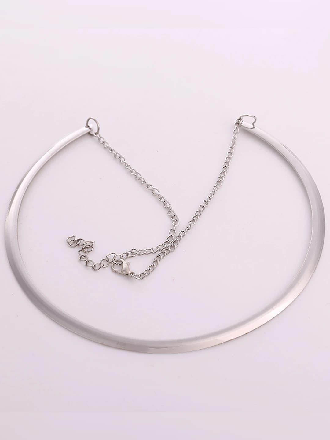 Women's metal thin ring glossy collar necklace, sweater chain