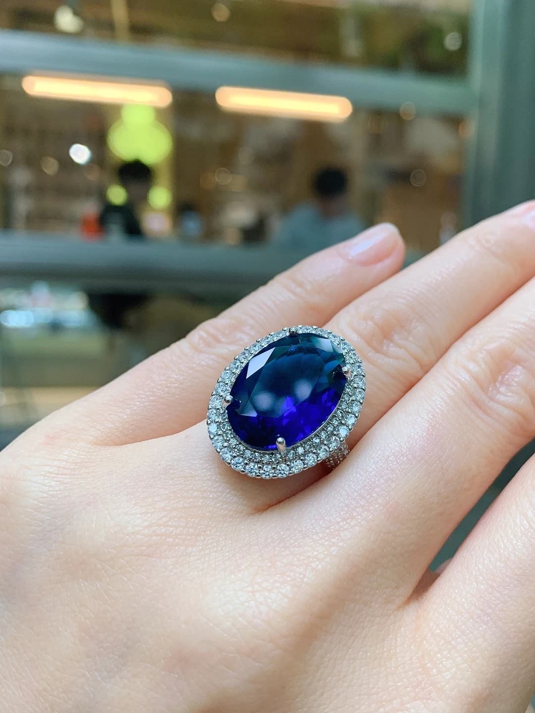 Blue glass ring