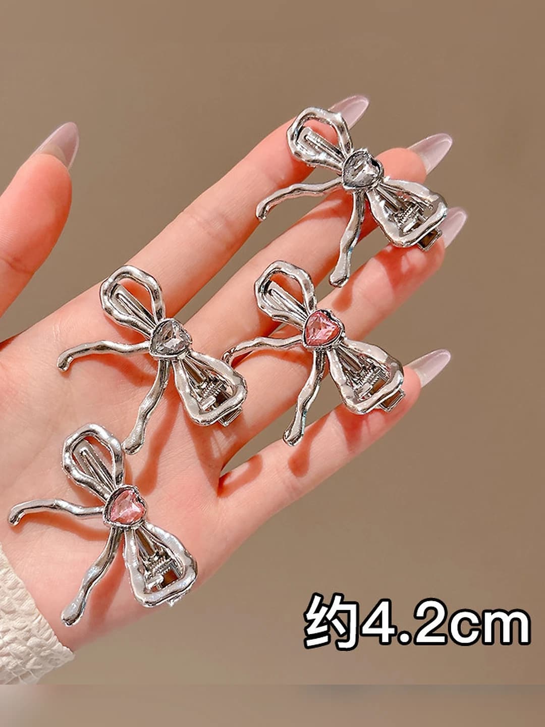 Металлический бантик, 4 шт