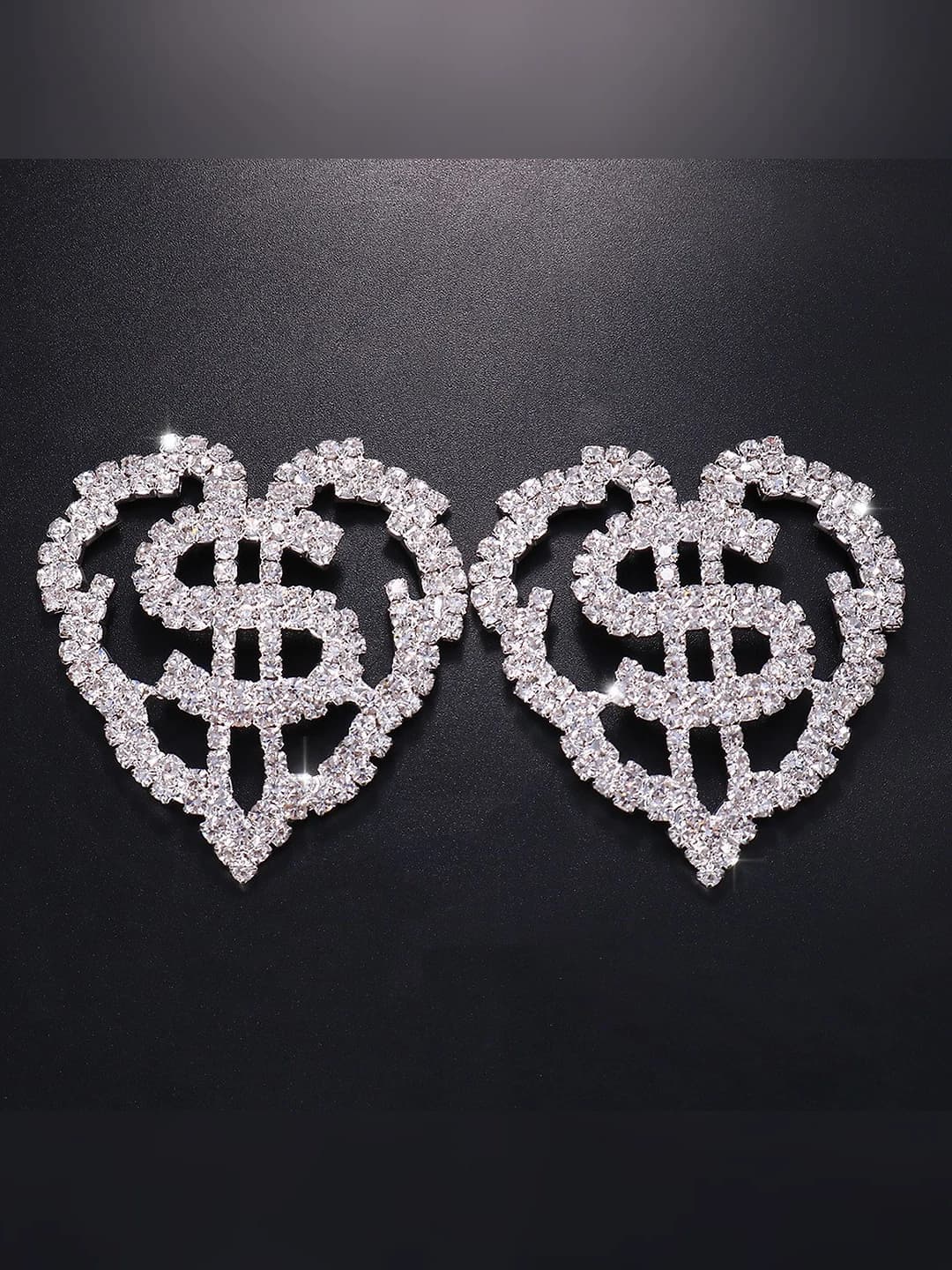 Women's rhinestone heart body chain stickers