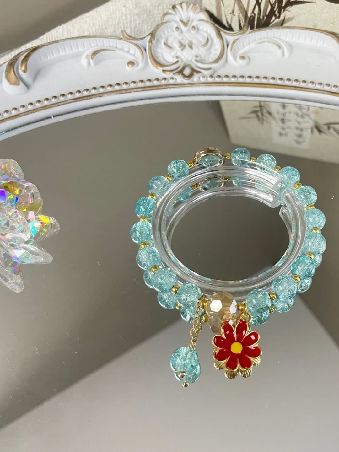 Daisy blue with red charm
