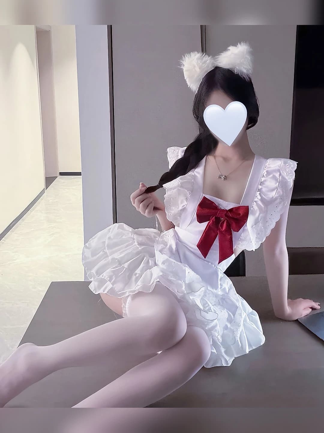 Ayollar uchun xizmatkor cosplay erotichki ichki kiyim kostyumi, poliester mato