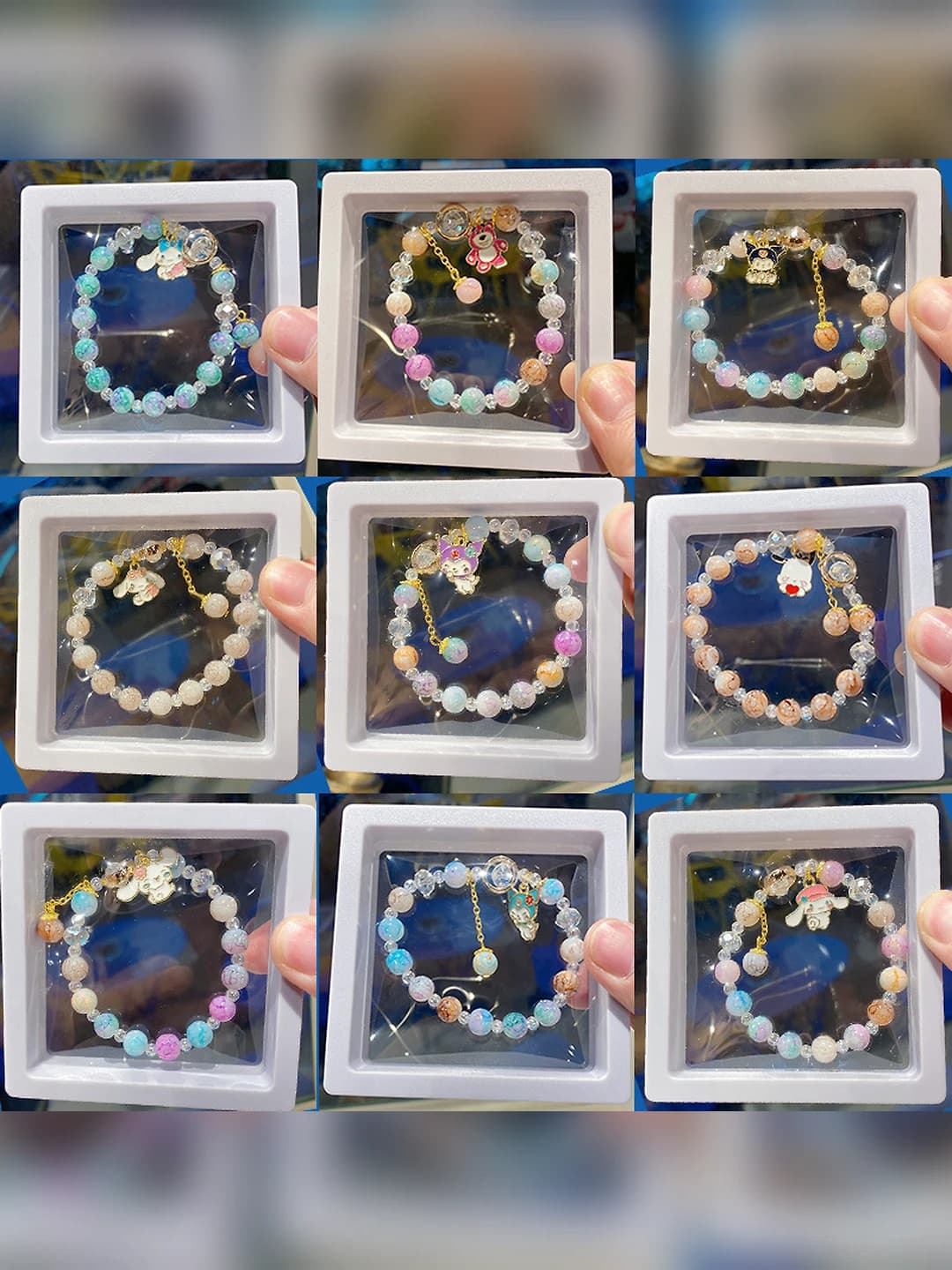 New Chinese style ethnic glass bracelet, handmade, for kids