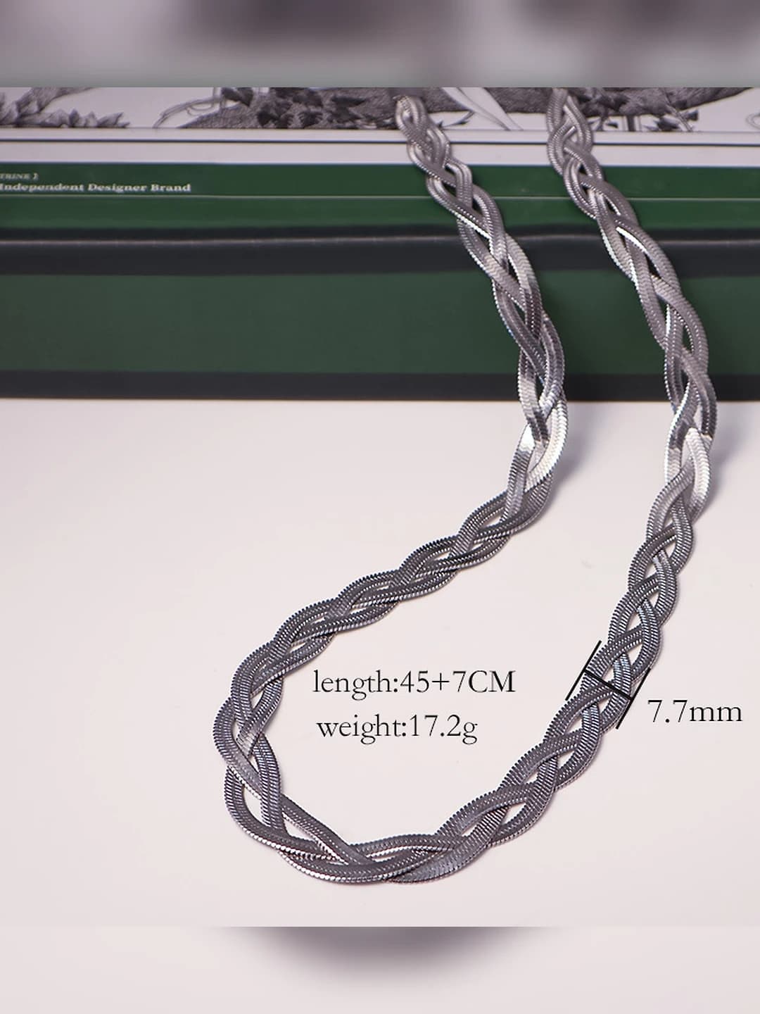 Blade necklace, large, steel
