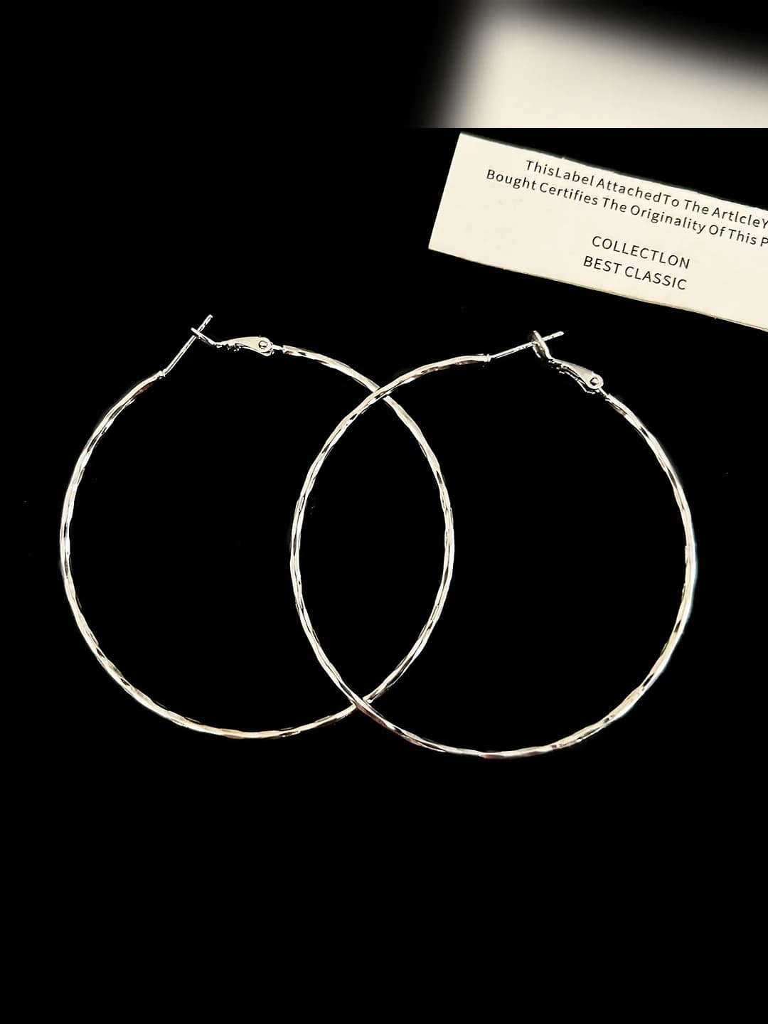 Серебряный 6cm серьги-кольца