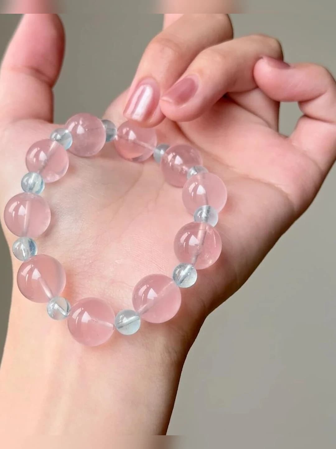 Women's transparent artificial crystal bracelet with diamond inlay, purple color, sweet style
