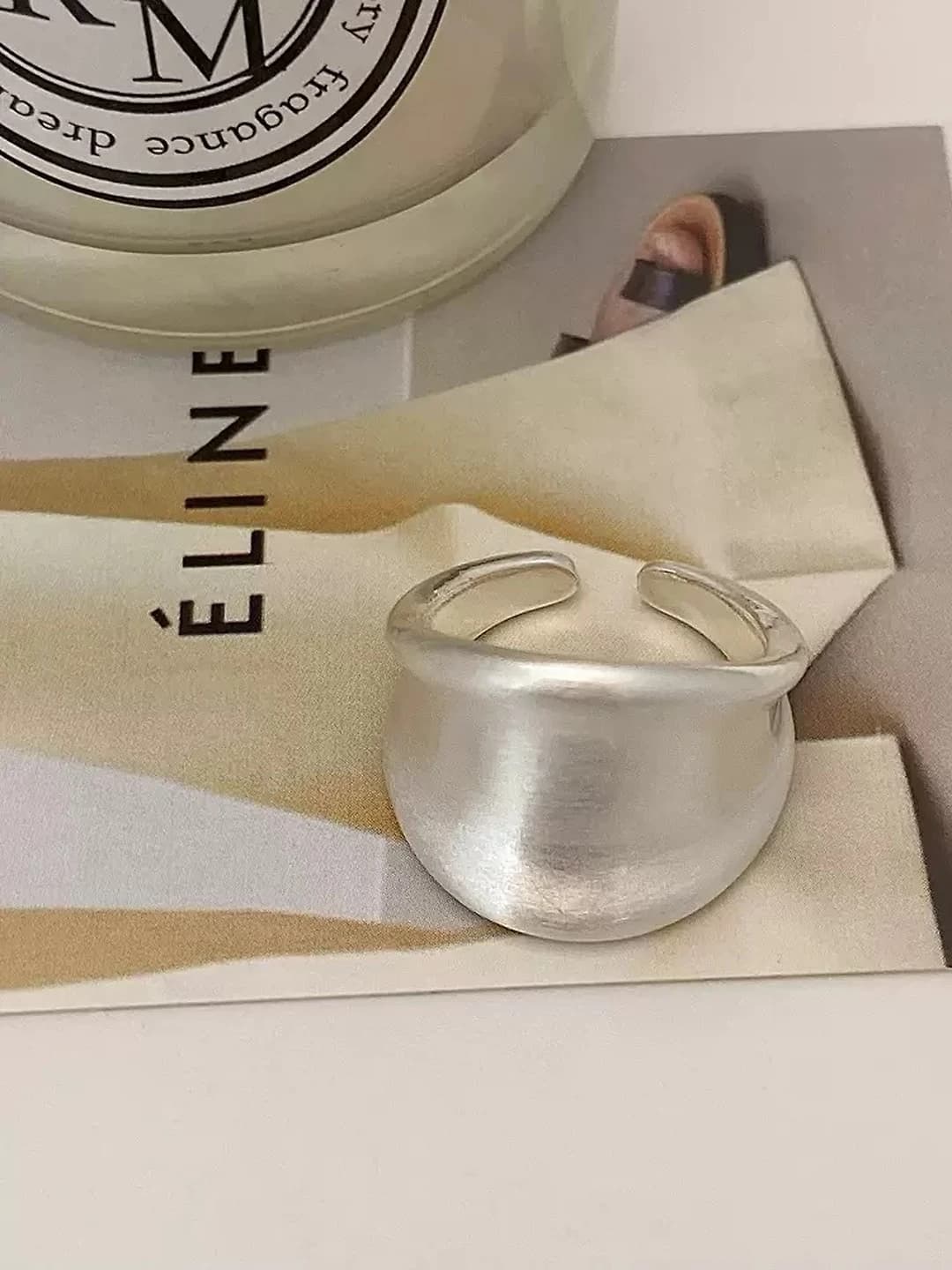 C-184 brushed silver ring