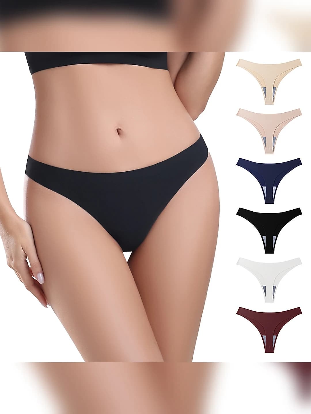 Women's seamless low waist sports briefs, ice-silk fabric, pure cotton gusset, solid colour