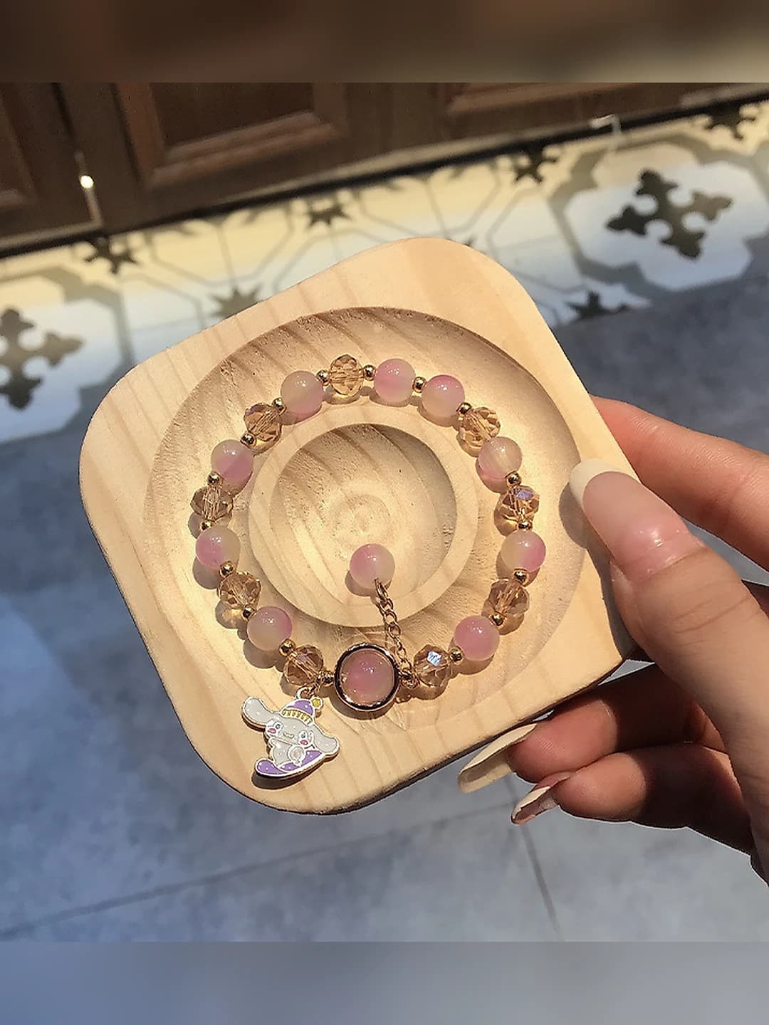 Фиолетовый Cinnamoroll прозрачный браслет #SZ255