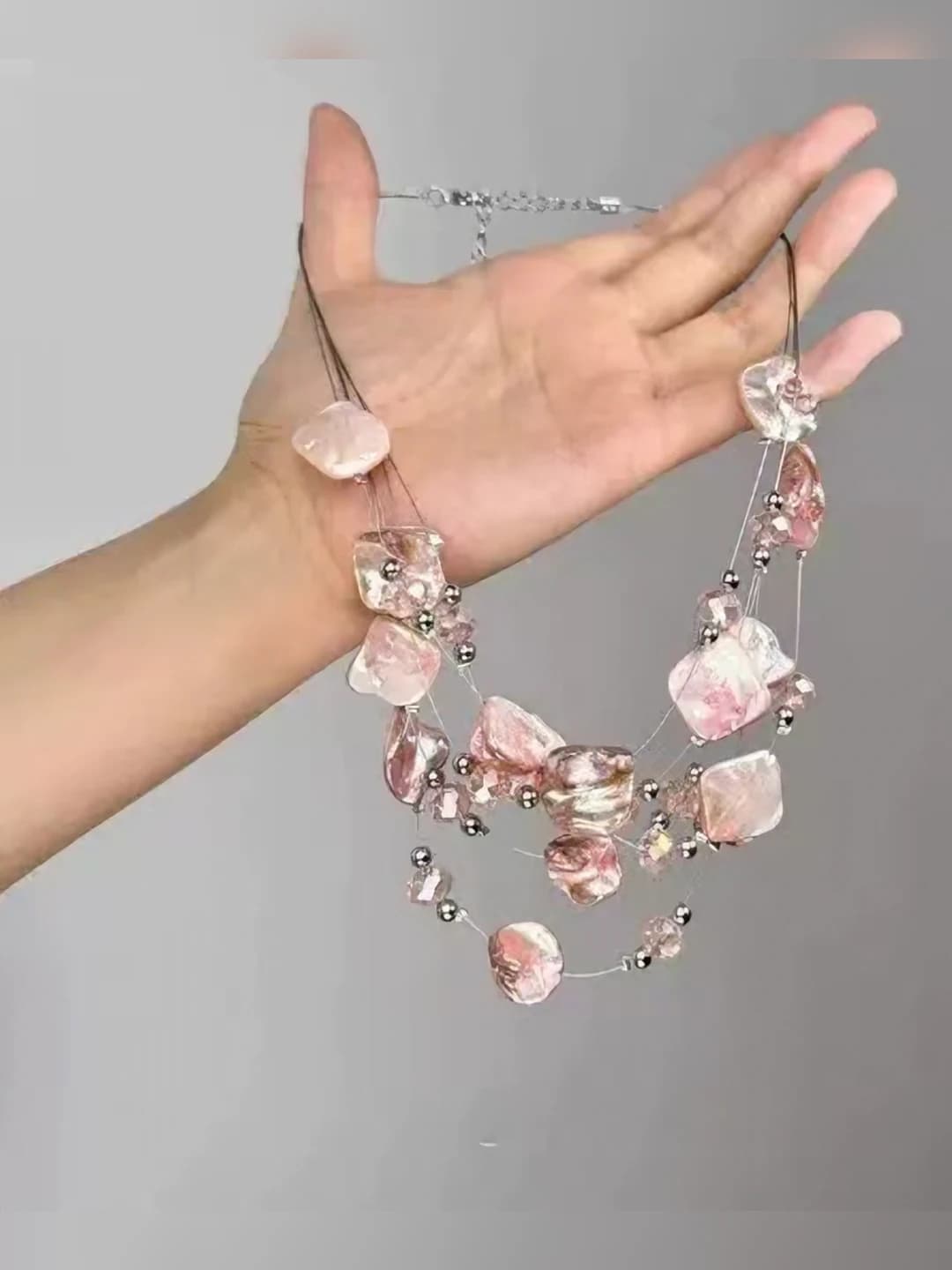 Pink pavé necklace