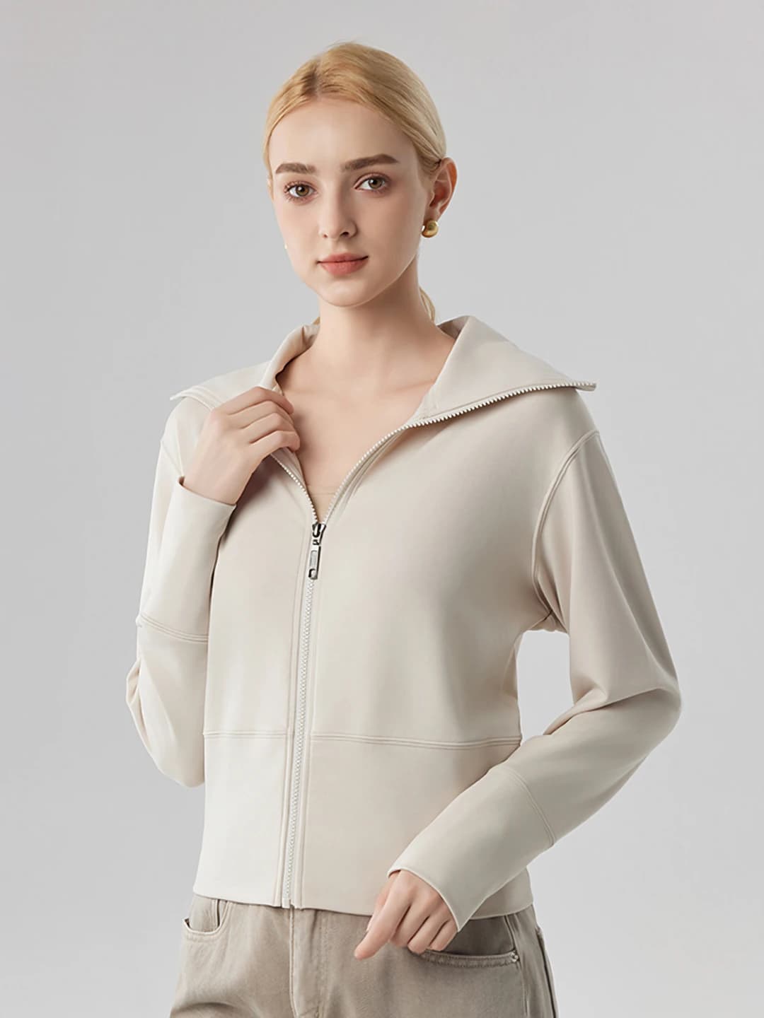 Collar jacket [Almond white]