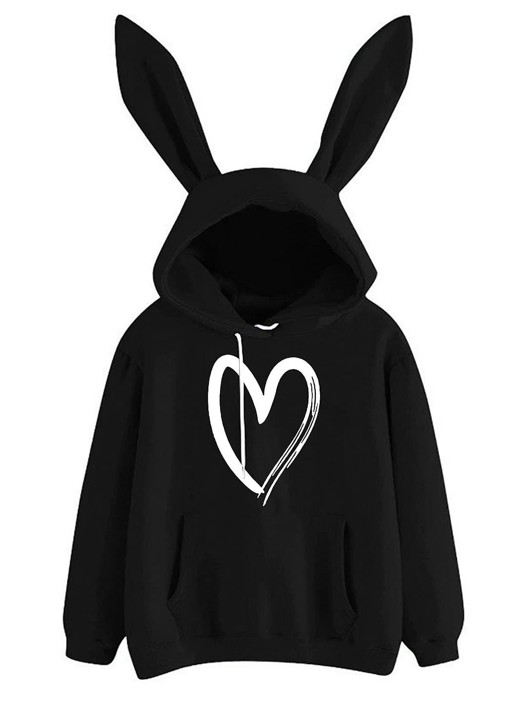 2026 autumn-winter women's hoodie: loose fit, v-neck, long sleeve, solid colour, printed, casual style