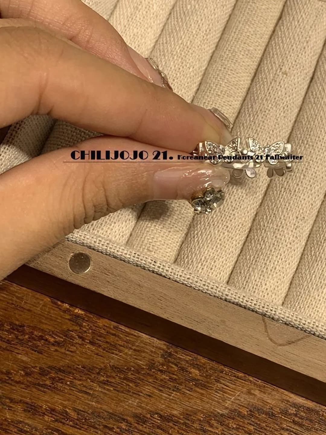 Matte silver butterfly ring