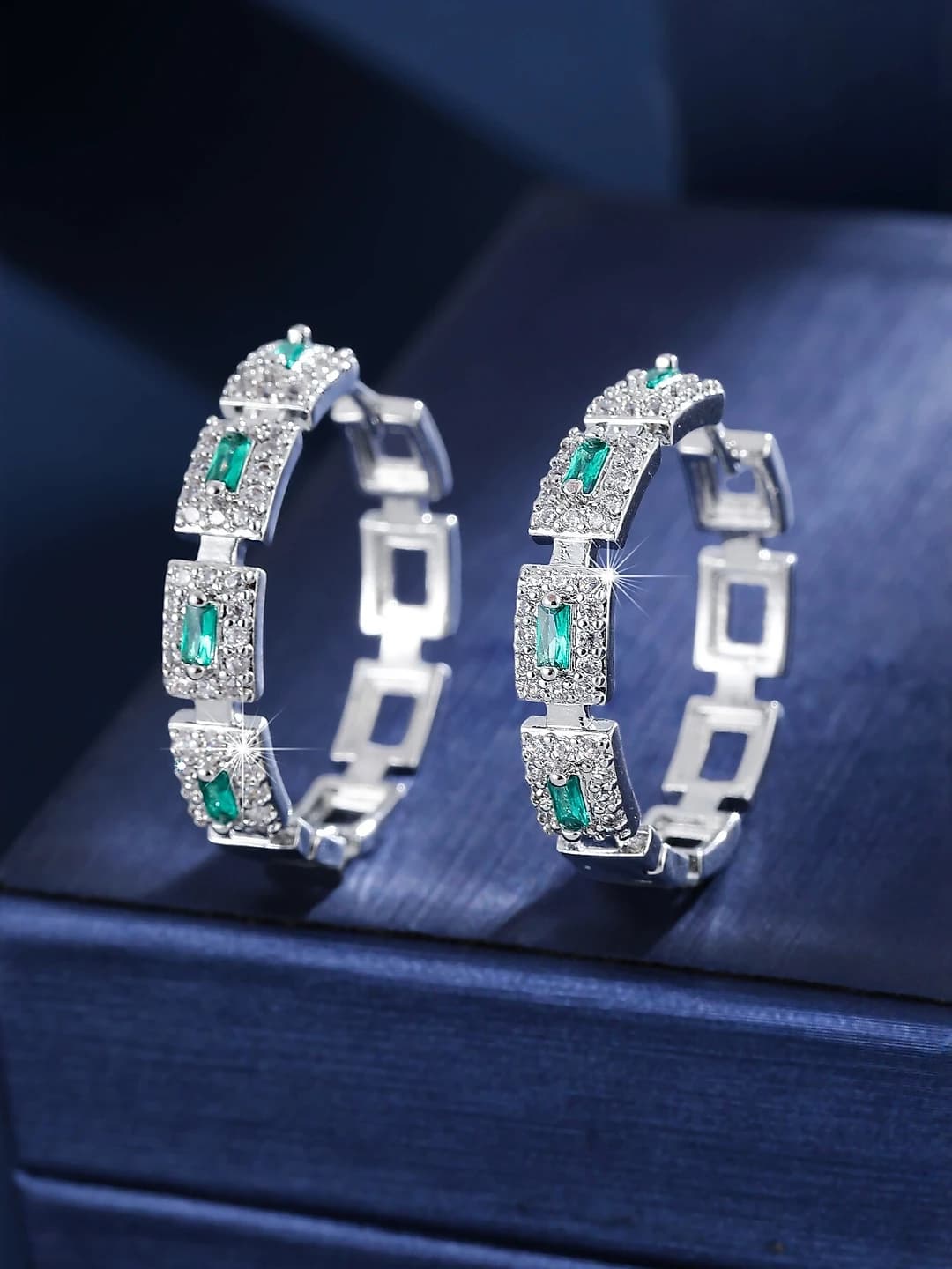Women's round zircon earrings in light luxury style with geometric shape