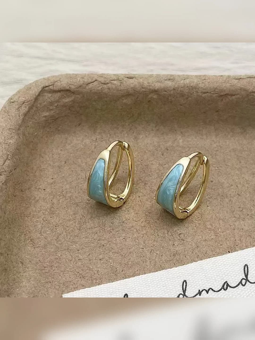 A-57 blue enamel earrings