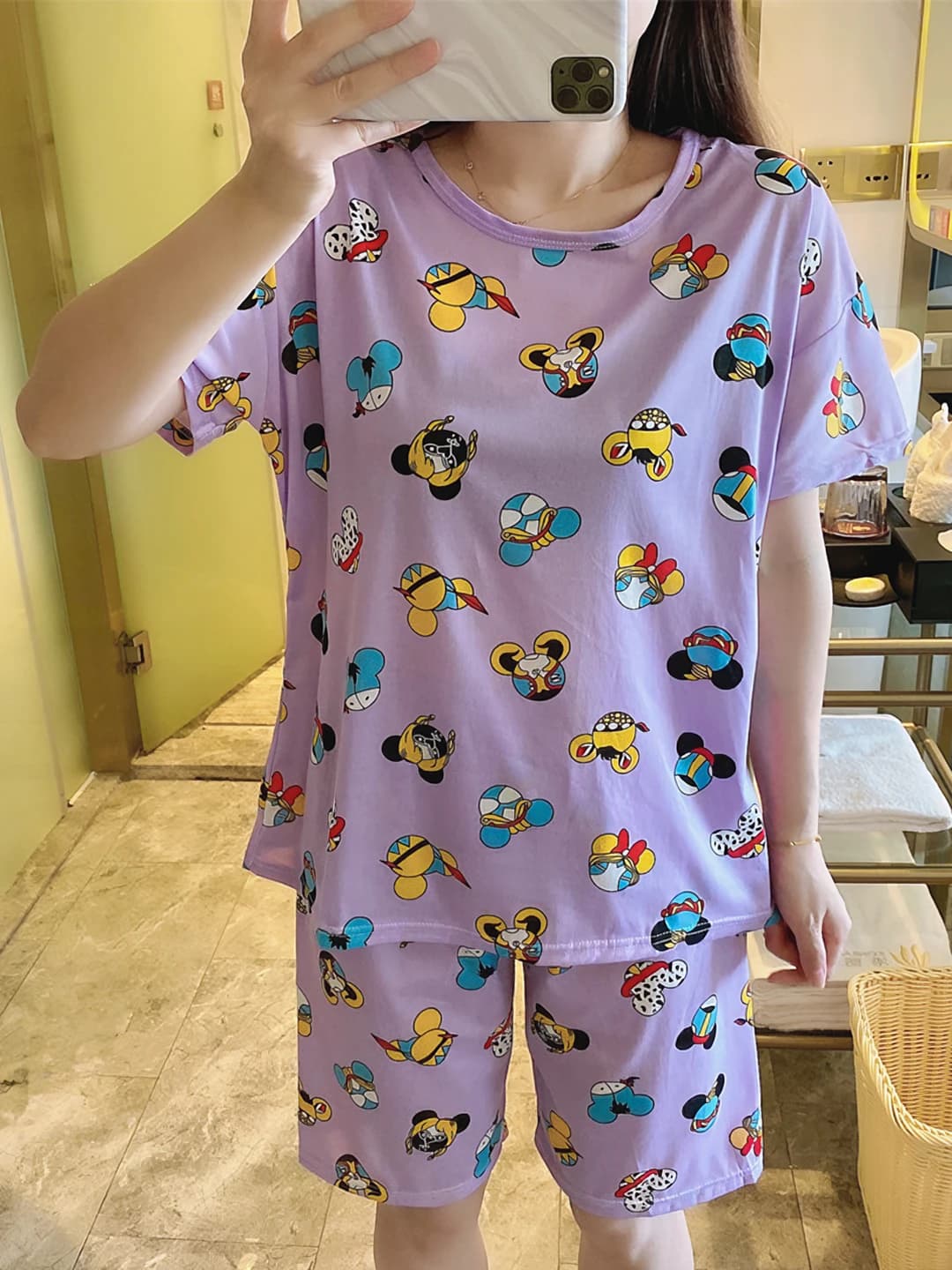 Short-sleeve Purple Cartoon