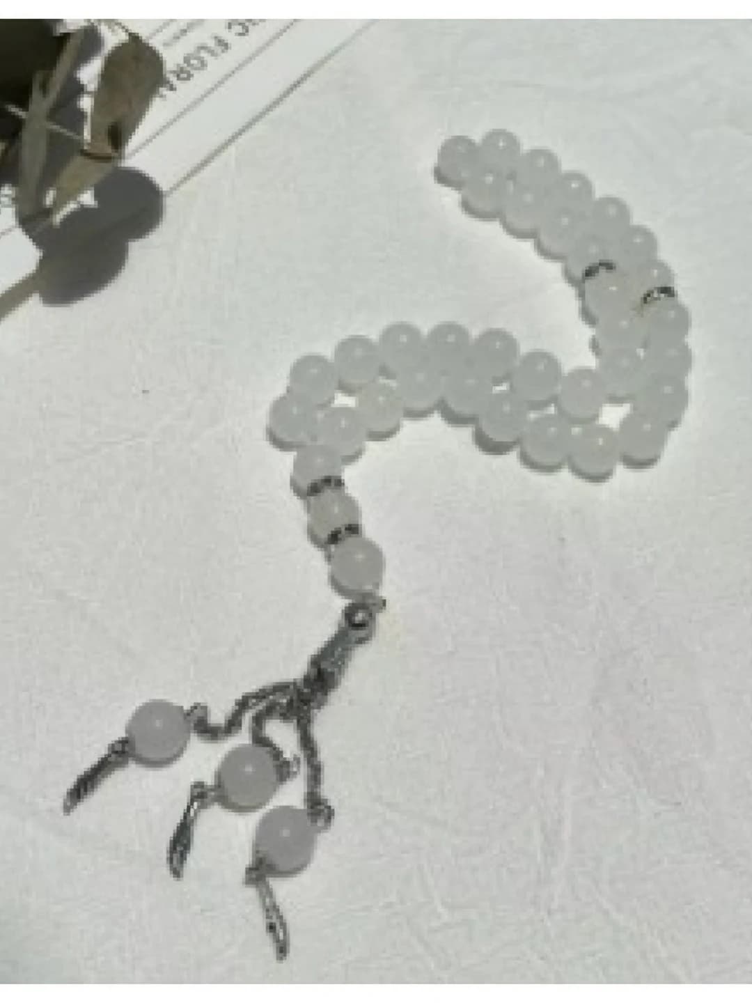 White glass beads