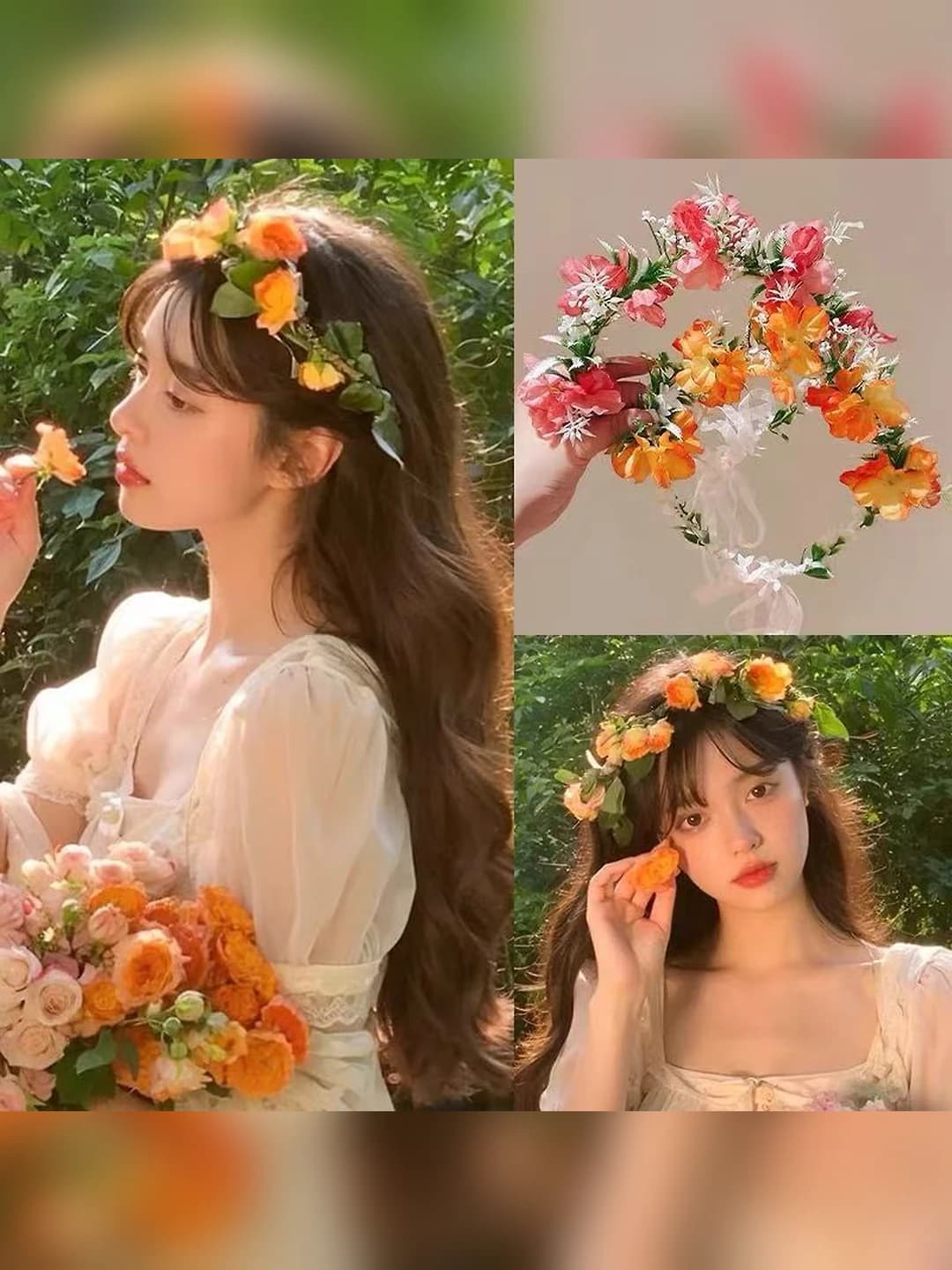 Women's floral headband, handmade, simple style