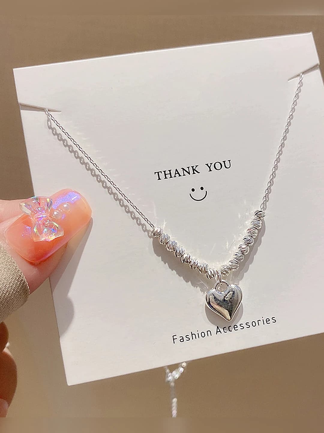 Women's pendant necklace with heart design, 2026, ins style, geometric shape