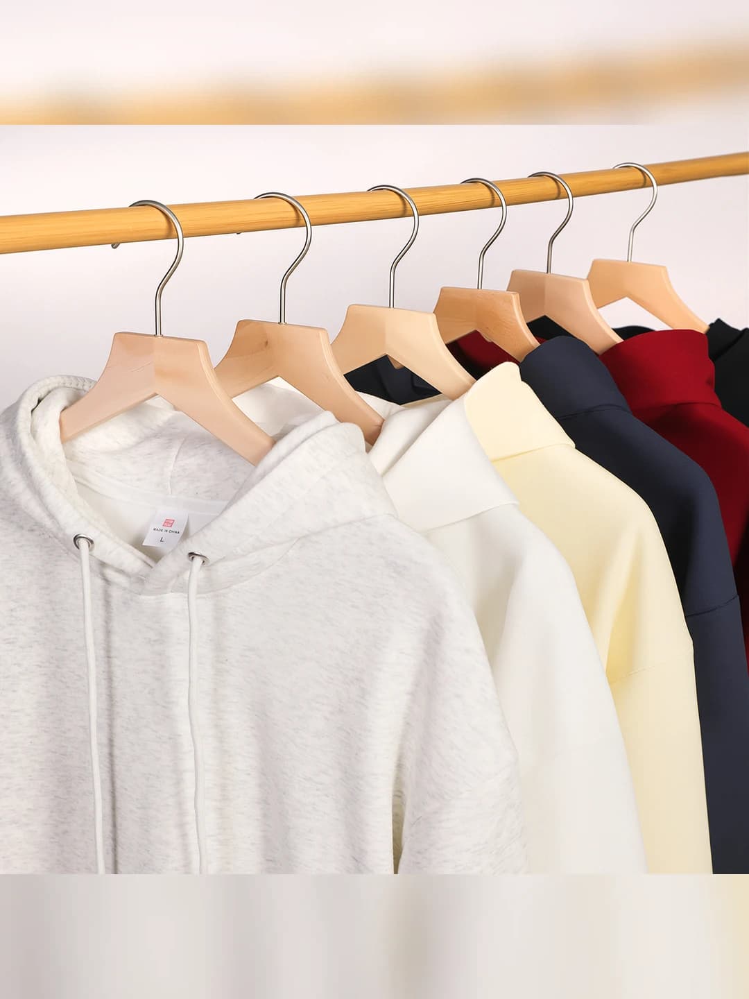 Women's fleece-lined hoodie, solid colour, loose fit, long sleeve, autumn, warm, sports sweatshirt