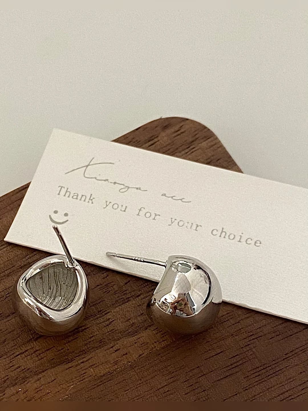 Silver crescent moon earrings