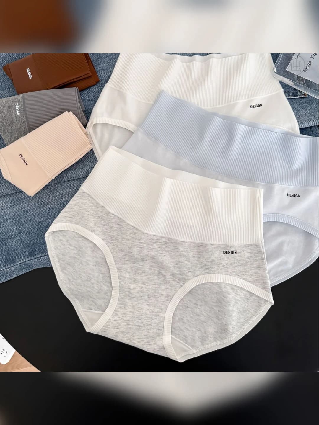 Women's high waist pure cotton briefs, tummy control, breathable, antibacterial, all-season