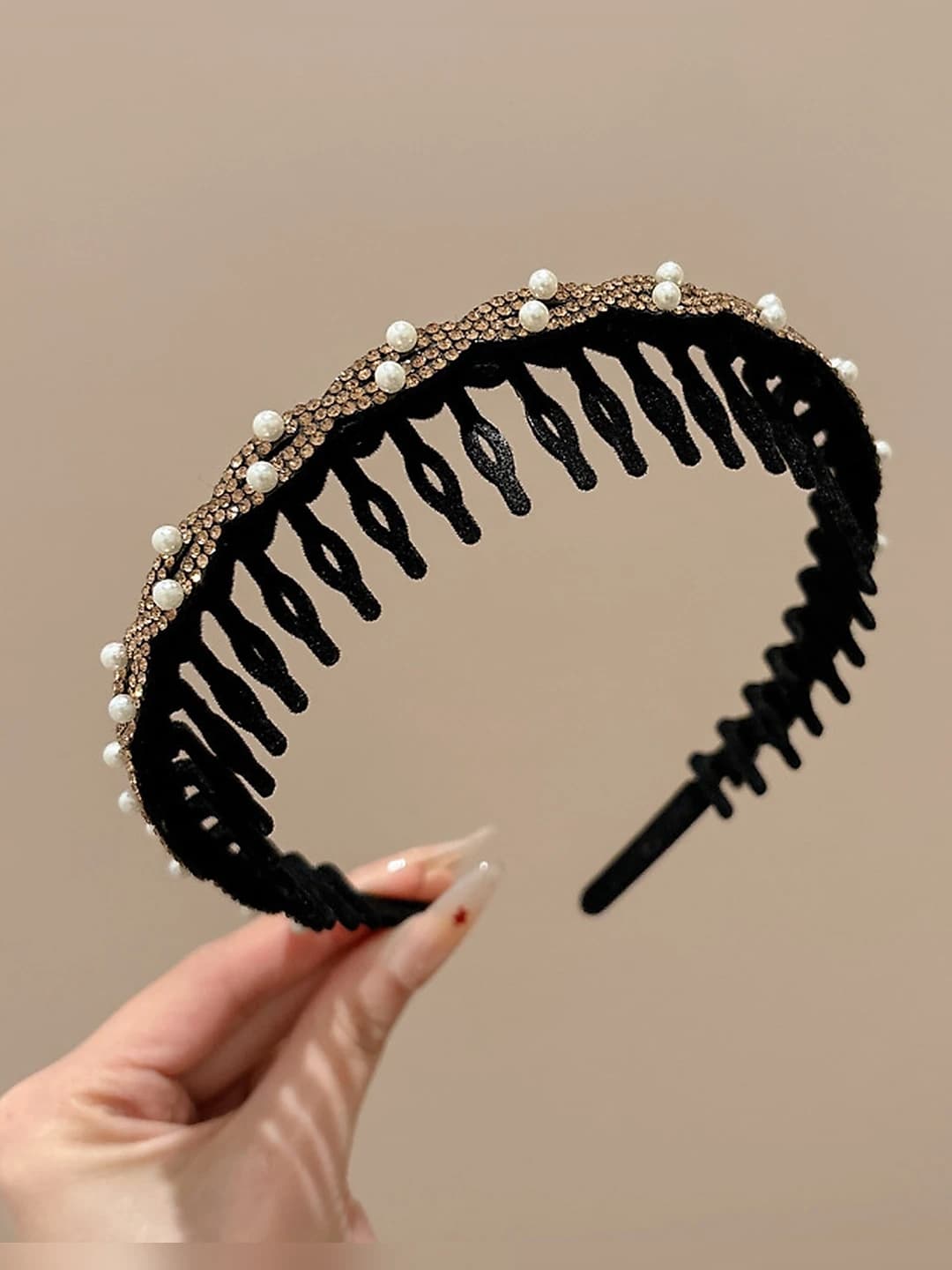 2# champagne pearl diamond headband