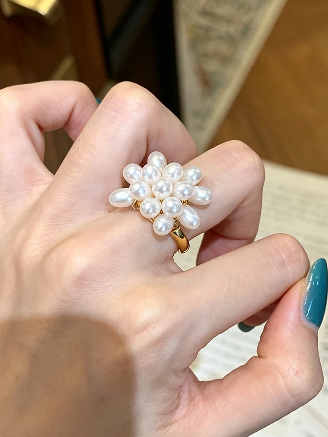 Ayollar uchun retro uslubdagi 18k oltin qoplamali mis materialdagi geometrik shakldagi halqa shaklidagi ochiq halqa boshli halqa