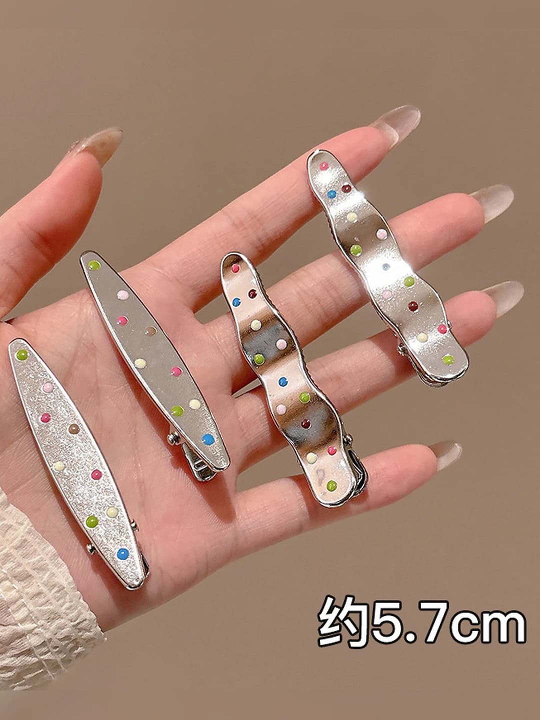 Металл, длинный, горошек, 4 шт