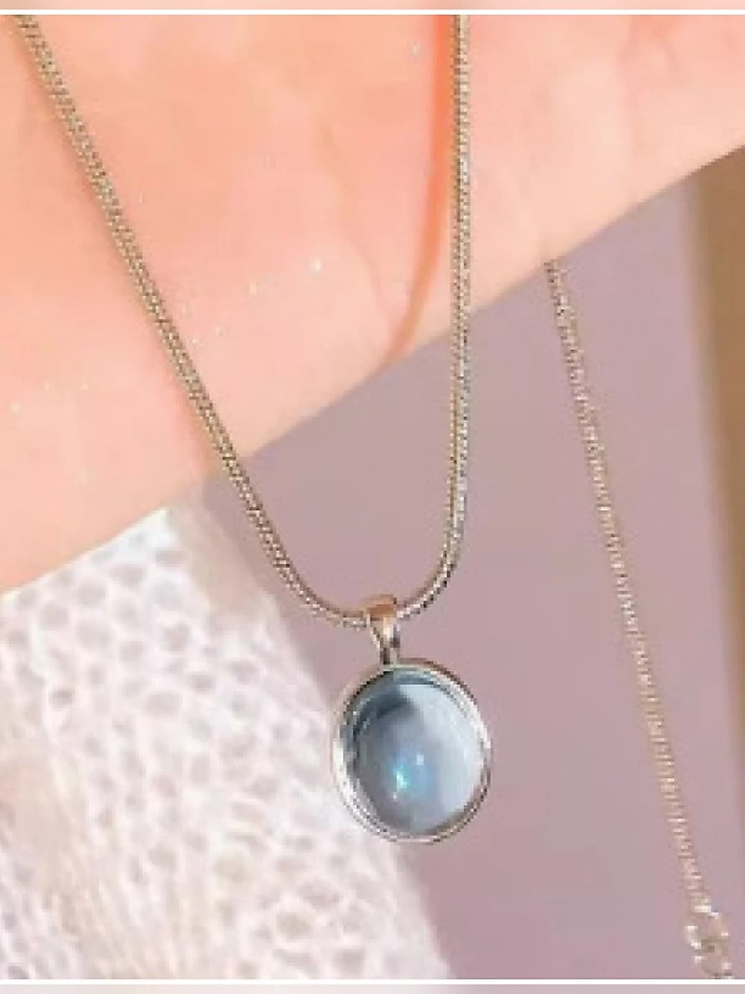 Aquamarine snake chain