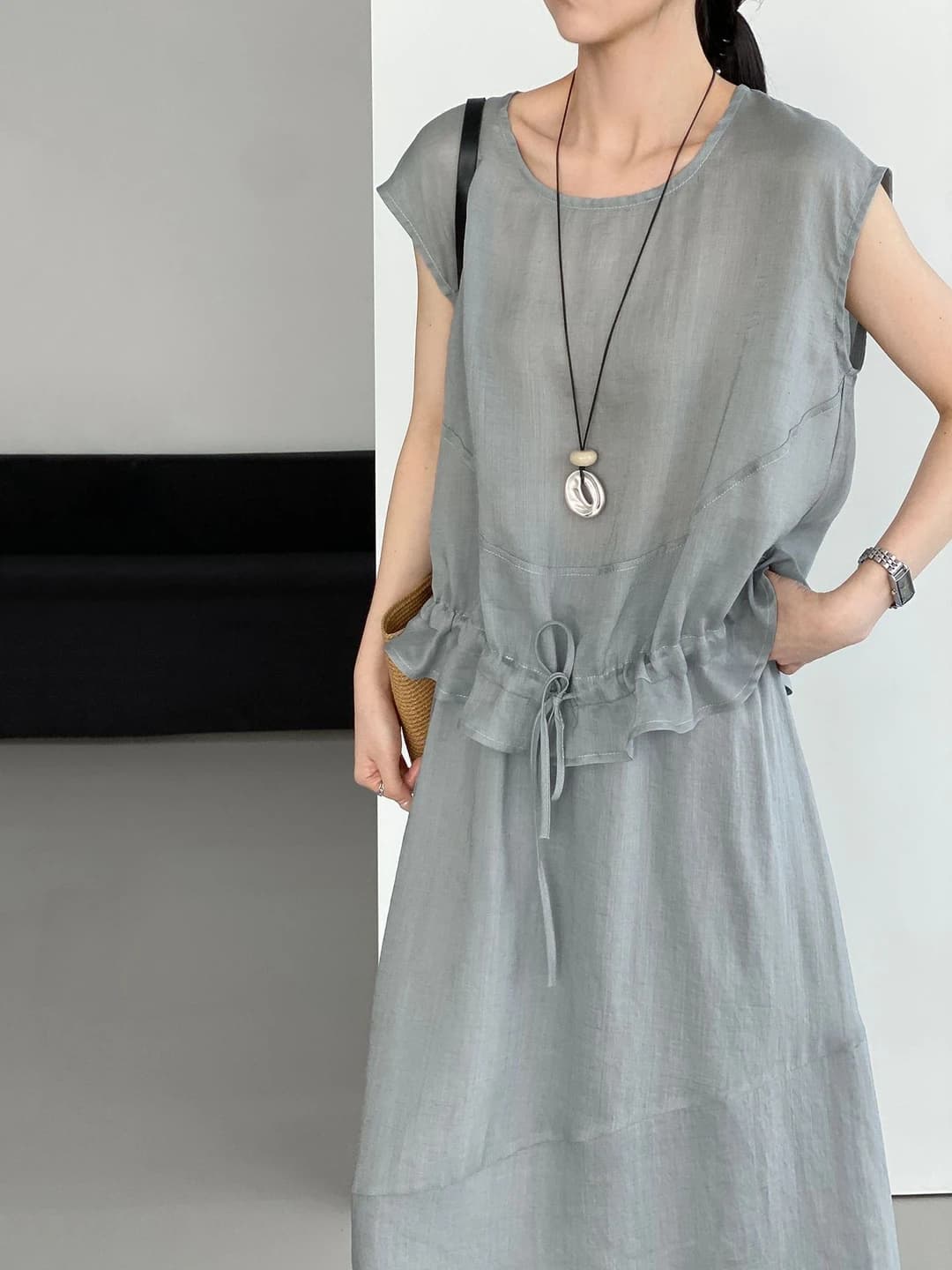 Gray blue top