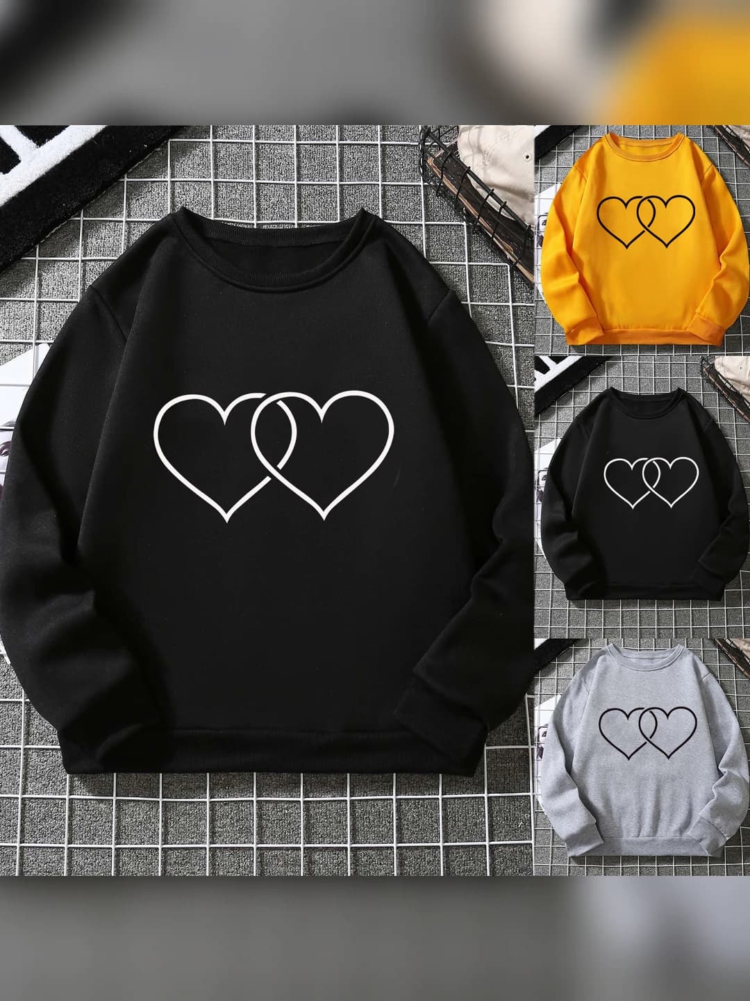 Women's autumn-winter loose fit plus size sweatshirt, long sleeve, crew neck, printed, straight cut, sports style