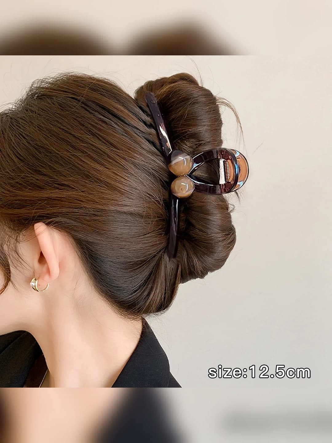 1# Brown gradient double pearl 12.5cm