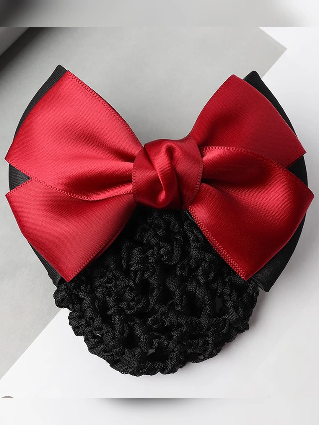 2-section, bow, red, black mesh