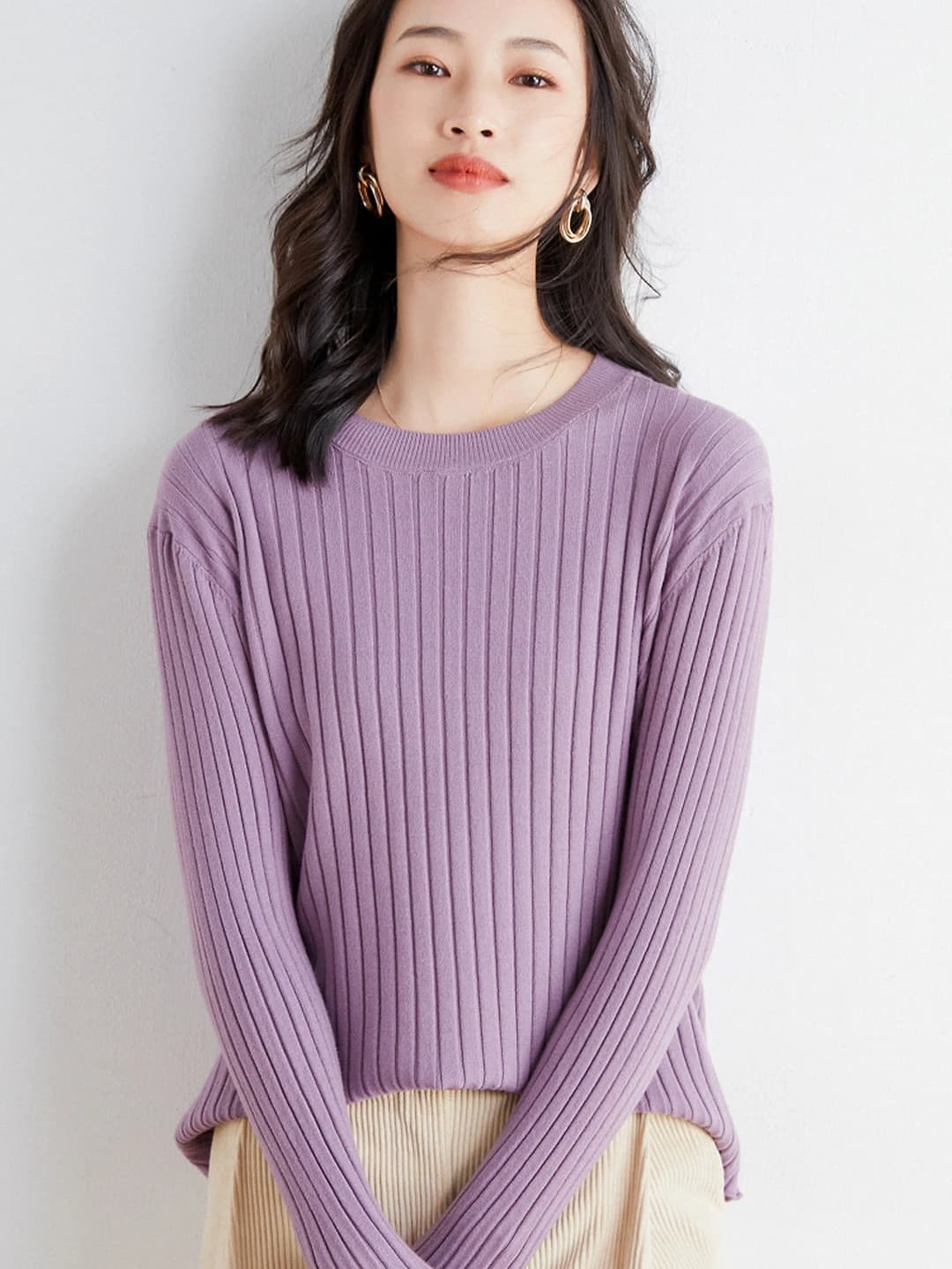 Crew neck, purple