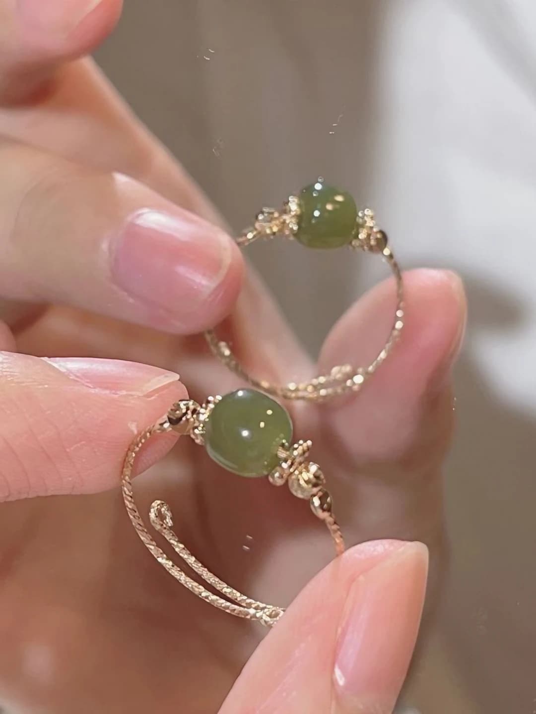 Gold Hetian jade ring