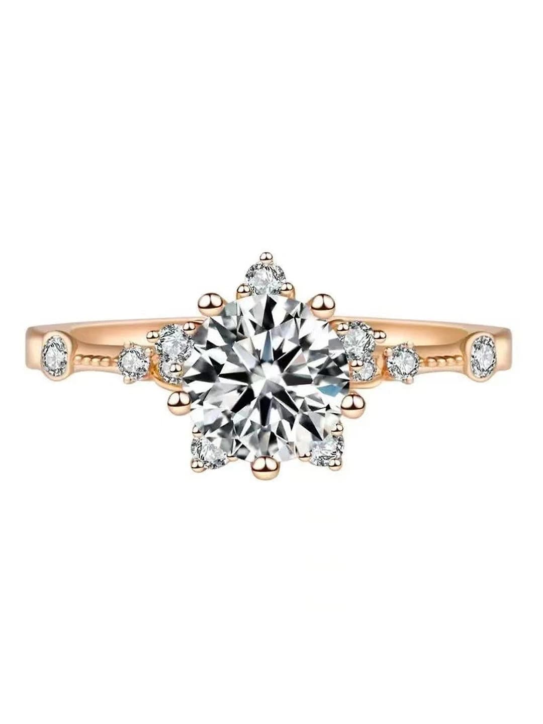 Звезда Снежной королевы, 1 ct, розовое золото