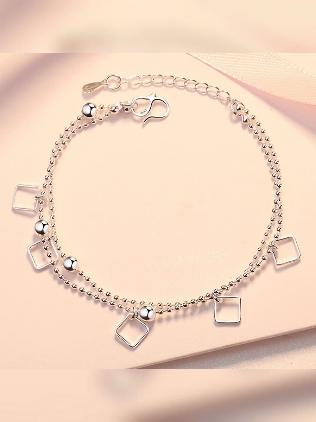 Double layer hollow square bracelet