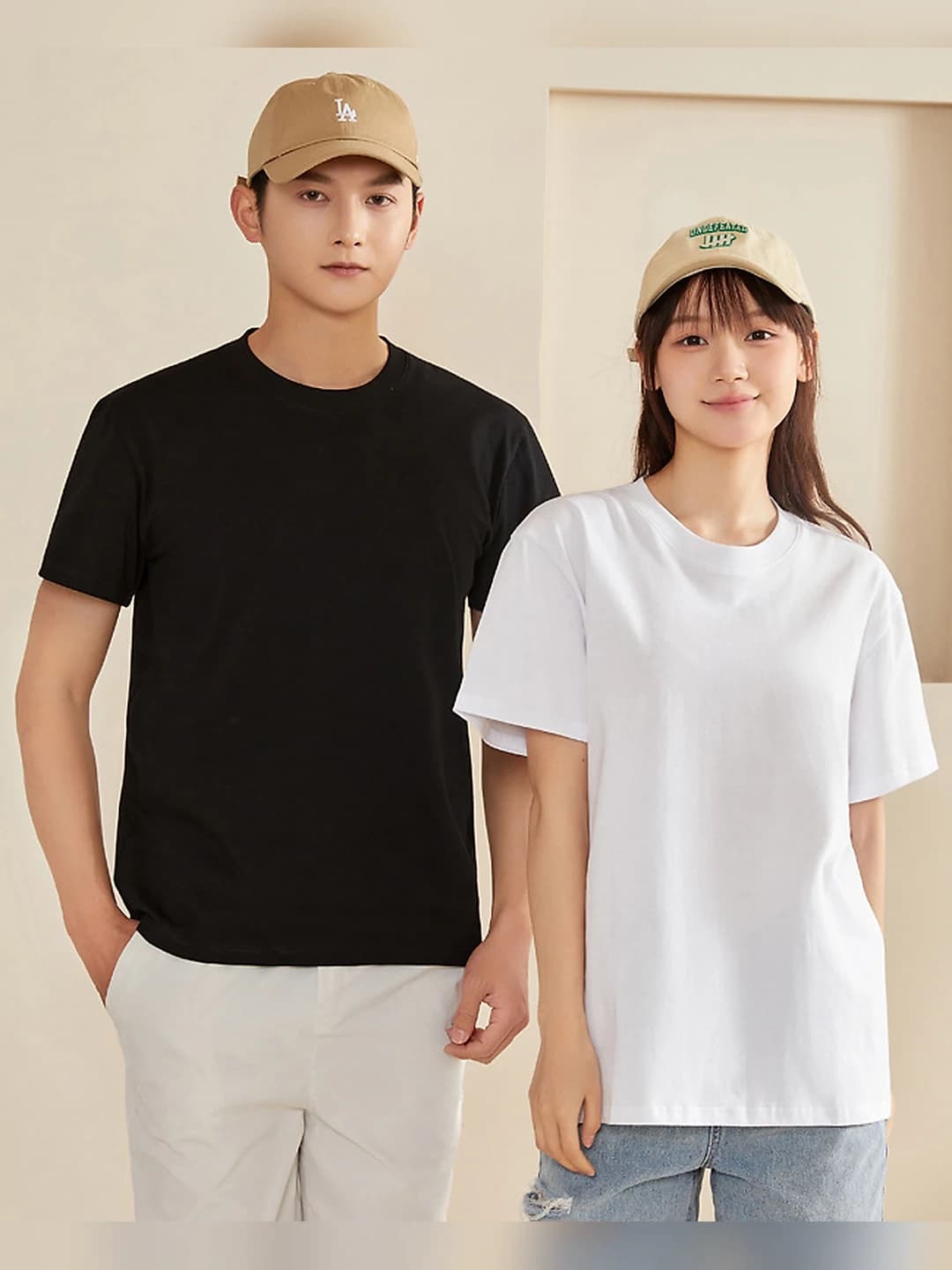 Women's short sleeve t-shirt, pure cotton, crew neck, antibacterial, casual, loose fit, solid colour, white, summer