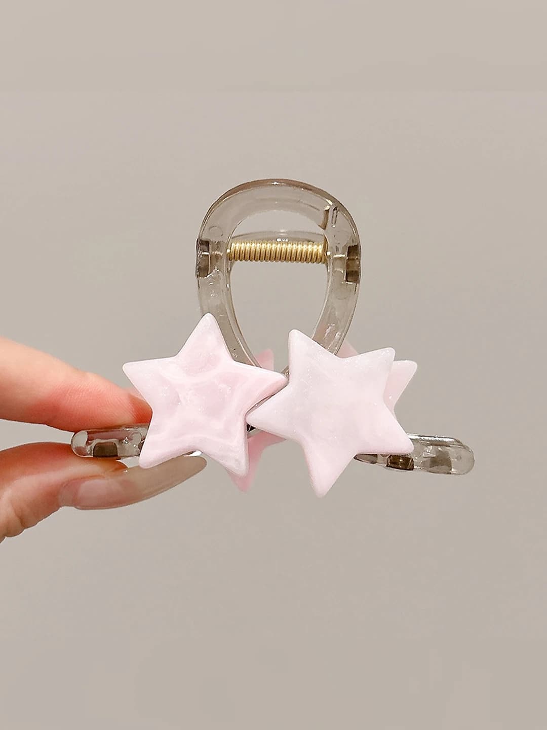 2# Pink stars clip, 8 cm